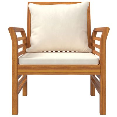 vidaXL 3 Piece Patio Lounge Set with Cushions Solid Wood Acacia