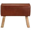 vidaXL Bok Bench Brown and natural Real leather, solid mango wood Medium