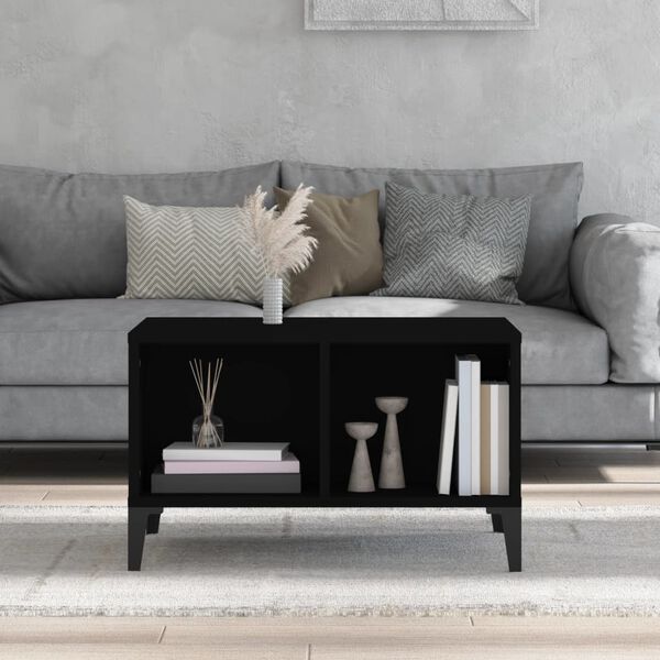 vidaXL Coffee Table Black Engineered wood, Metal Medium Coffee Table