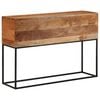 vidaXL Console Table Natural Wood, Black Solid Acacia wood, Iron Narrow