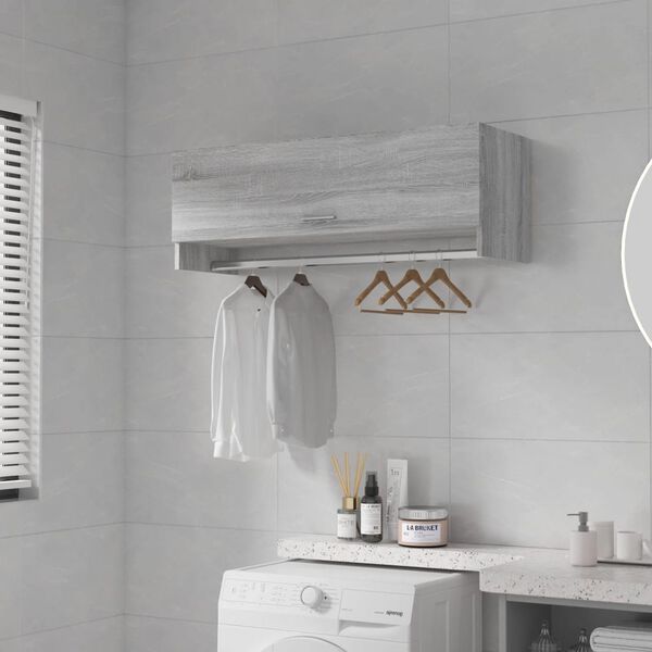 vidaXL Wardrobe Grey sonoma Engineered wood Compact Wardrobe