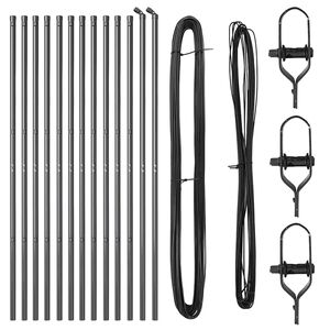 vidaXL Fence Posts Manual 13 pcs Gray Ø32mm 150 cm Galvanized steel