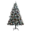vidaXL Artificial Hinged Christmas Tree Green and white PVC