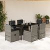 vidaXL Garden Dining Set Grey PE rattan Large Garden Dining Set