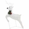 vidaXL Reindeer And Sleigh Christmas Decoration Set of 2 White
