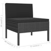 vidaXL Garden Lounge Set Black PE Rattan Medium Modular