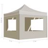 vidaXL Party Tent Cream Oxford fabric with PVC coating 6.6ft x 6.6ft
