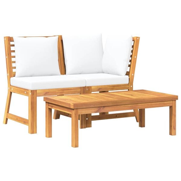 vidaXL Garden Lounge Set Cream and Acacia Wood