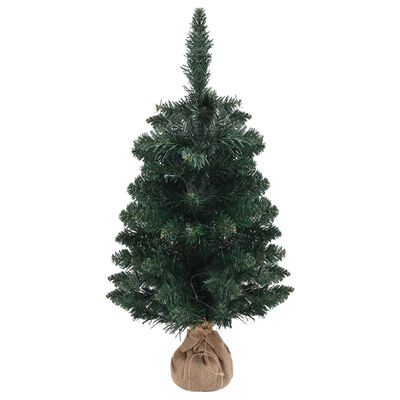 vidaXL Artificial Christmas Tree with Stand and LEDs Green 3 ft PVC