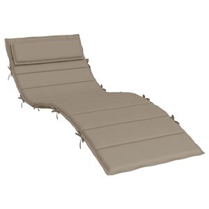 vidaXL Sun Lounger Cushion Taupe 70.9"x23.6"x1.6" Oxford Fabric
