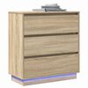 vidaXL Bedside Cabinet with Drawer Sonoma Oak 27.95 x 13.58 x 29.53 in