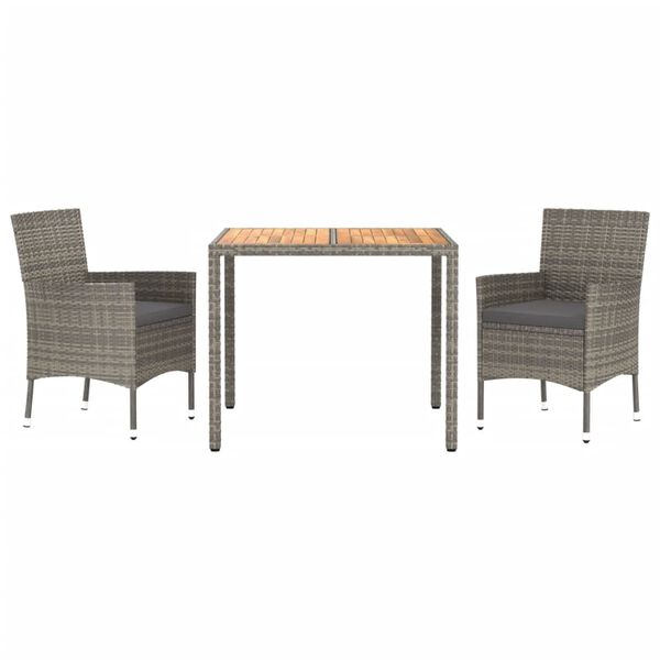 vidaXL Garden Dining Set Grey