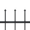 vidaXL Garden Fence with Spear Top Steel 631.3"x31.5" Black