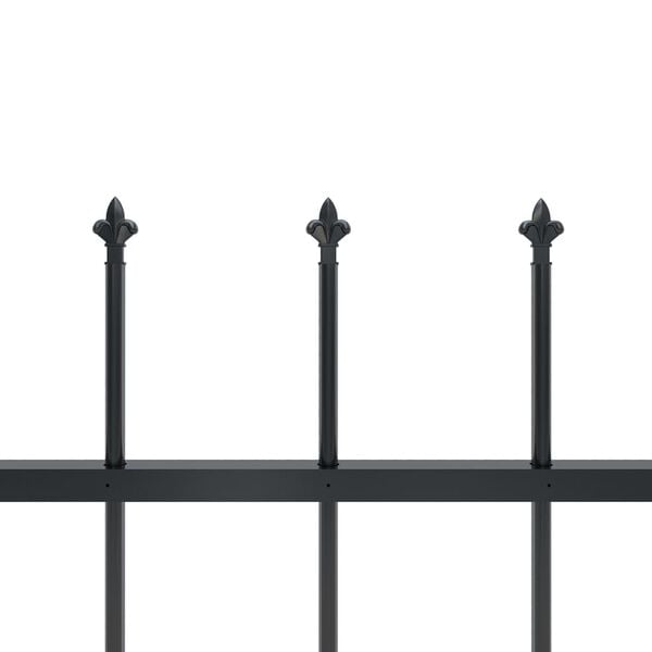vidaXL Garden Fence with Spear Top Steel 631.3"x31.5" Black