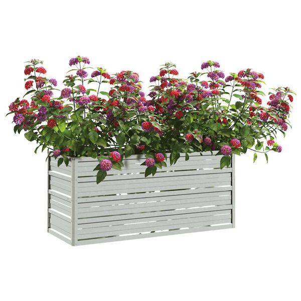 vidaXL Garden Raised Bed Silver Galvanized Steel 39.4 x 15.7 x 17.7 in