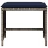 vidaXL Garden Stool Grey PE Rattan, Powder-Coated Steel 15.7x15.7x13.8 in