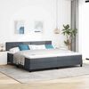 vidaXL LED Box Spring Bed Dark Grey 78.74 x 78.74 in Velvet
