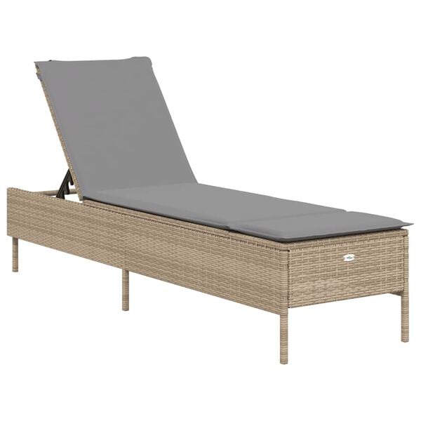 vidaXL Sun Lounger Beige, Light Grey