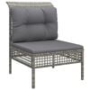 vidaXL 5 Piece Patio Lounge Set with Cushions Grey Poly Rattan