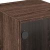 vidaXL Side Cabinet with Glass Doors Brown Oak 13.8"x14.6"x29.7"