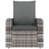 vidaXL Garden Reclining Chair Grey PE Rattan Single Sofa