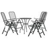 vidaXL Garden Dining Set Charcoal Expanded metal mesh Compact Foldable