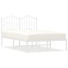 vidaXL Bed Frame White Steel Full Bed Frame Rectangular Modern