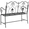 vidaXL Garden Bench Black 40.94 x 21.26 x 36.61 in Steel