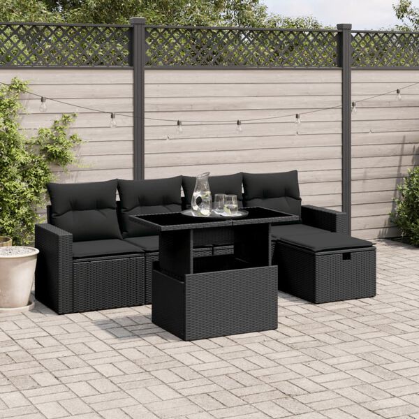 vidaXL Garden Sofa Set Black