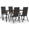 vidaXL Garden Dining Set Black and Brown