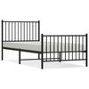 vidaXL Bed Frame Black Powder-Coated Steel 35.4 x 78.7 in