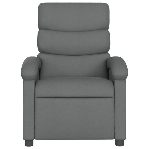 vidaXL Massage Recliner Chair Dark Grey Polyester, Metal, Plywood, Foam