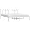 vidaXL Bed Frame White Steel Full Bed Frame Rectangular Modern