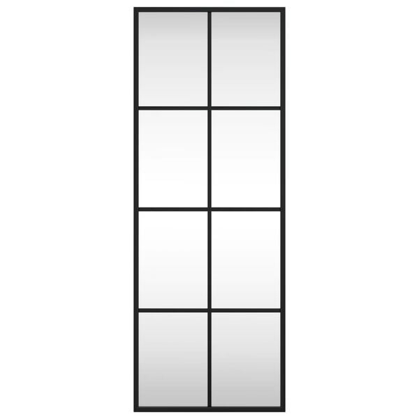 vidaXL Wall Mirror Black Glass 11.8 x 31.5 in Wall mounting