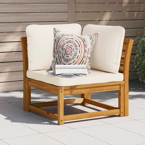 vidaXL Garden Sofa Cream white Solid acacia wood Single Modular