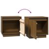 vidaXL Bedside Cabinet Set of 2 Honey brown Solid pinewood Small