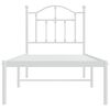 vidaXL Bed Frame White Steel Small Single Bed Frame Rectangular