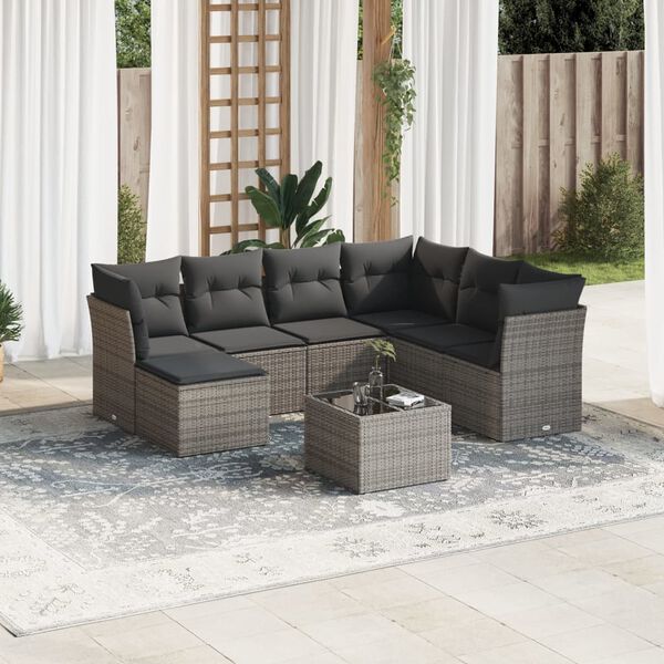 vidaXL Garden Sofa Set Grey