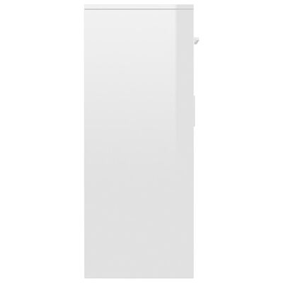 vidaXL Sideboard High Gloss White 43.3"x11.8"x29.5" Chipboard