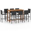 vidaXL Garden Bar Set Black, Wood