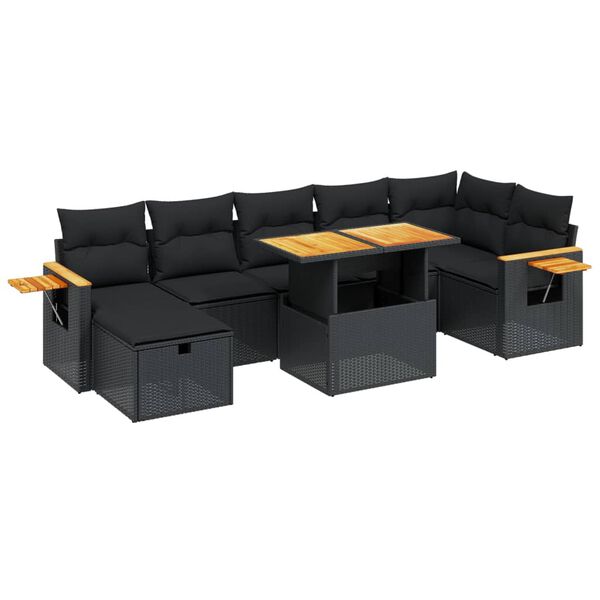vidaXL Garden Sofa Set Black