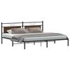 vidaXL Bed Frame Smoked oak Engineered wood and steel Full Bed Frame