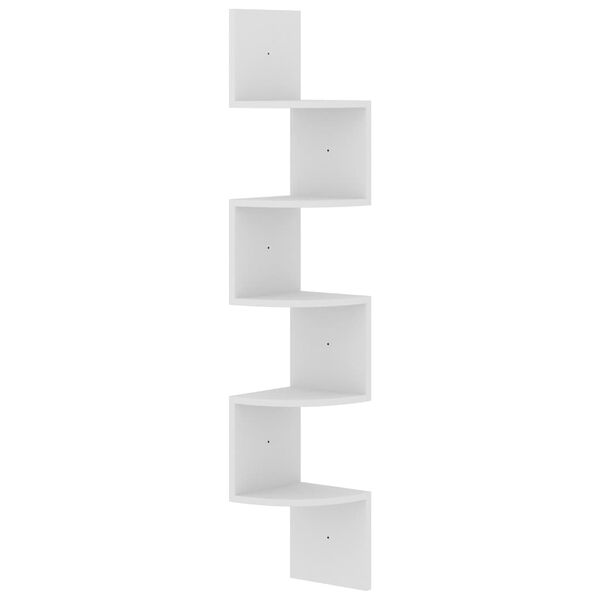 vidaXL Wall Corner Shelf White Engineered wood Medium Wall Corner Shelf