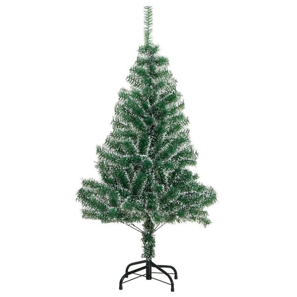 vidaXL Artificial Christmas Tree Green and white PET 59.1 in