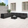vidaXL Garden Lounge Set Black Poly Rattan 9-piece set