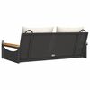 vidaXL Swing Bench Black Poly Rattan Removable Covers Swing Bench
