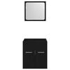 vidaXL Bathroom Furniture Set Black Oak Engineered Wood, Glass Compact