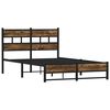 vidaXL Bed Frame Smoked oak Steel, Engineered wood Small Double