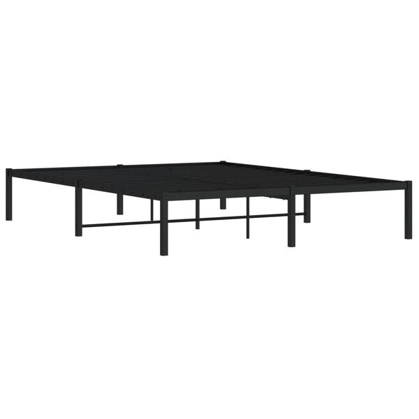 vidaXL Metal Bed Frame without Mattress Black 63"x78.7"