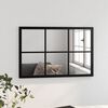 vidaXL Mirror Black Metal, Glass Standard Wall Mounting Mirror